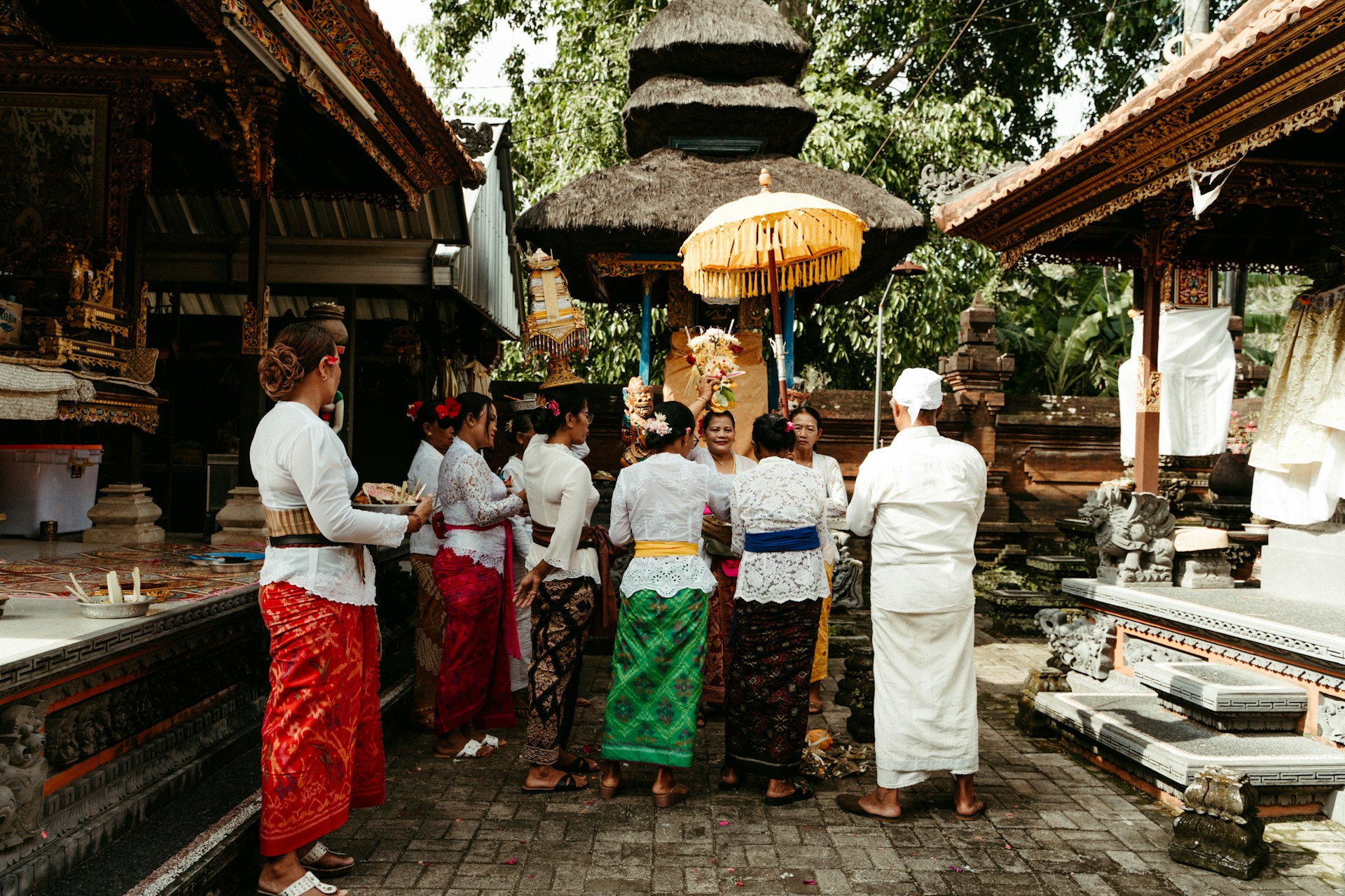 Local people in a village during a ceremony